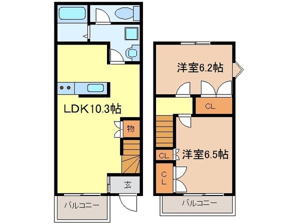 ハピネスヒルズ　A棟の物件間取画像